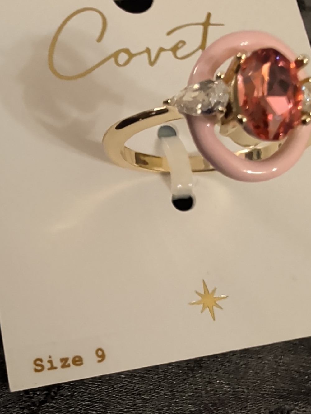 Covet Stacking Rings Lot; 7 Enameled Gold-toned w/ Colored Stones - Picture 7 of 14